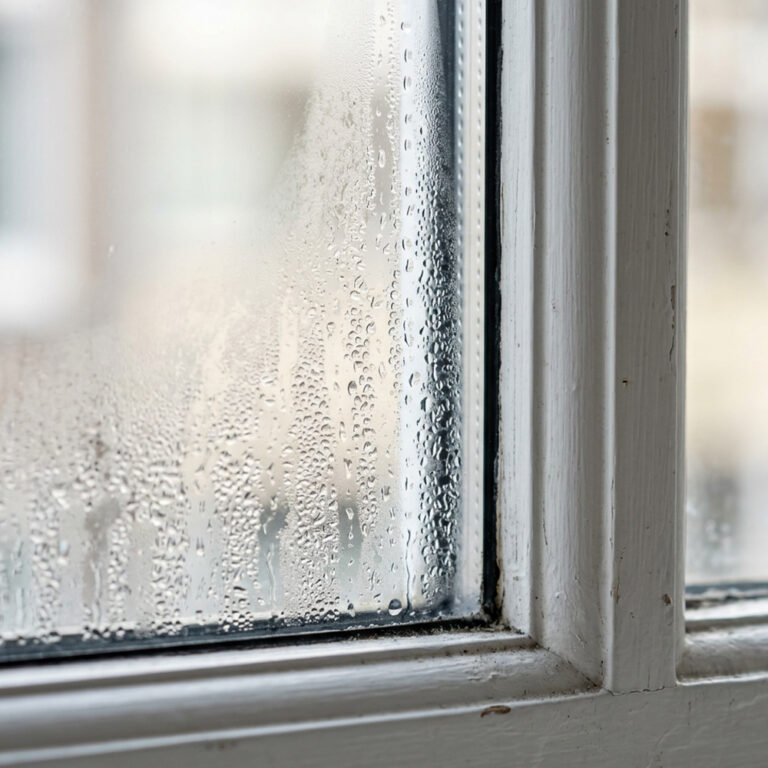 Condens tussen het glas