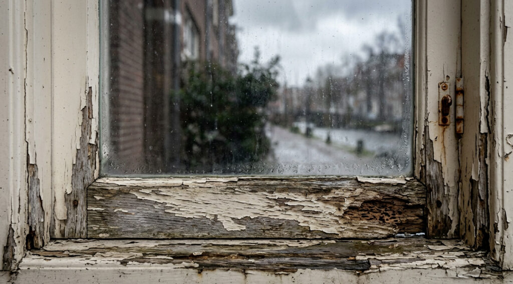 Oud houten kozijn